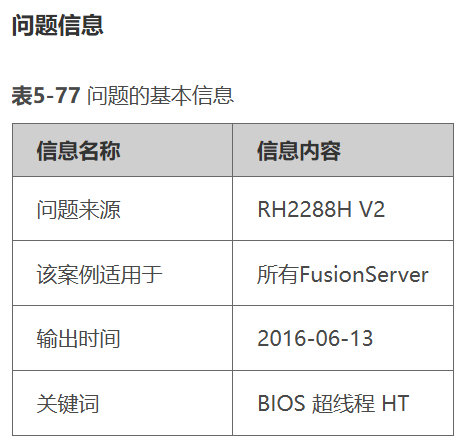 RH2288H V2 BIOS菜单无超线程参数案例
