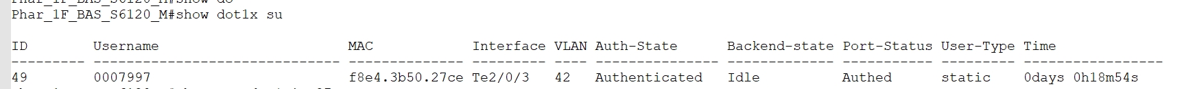 锐捷S6120 下联终端1x认证成功无法上网