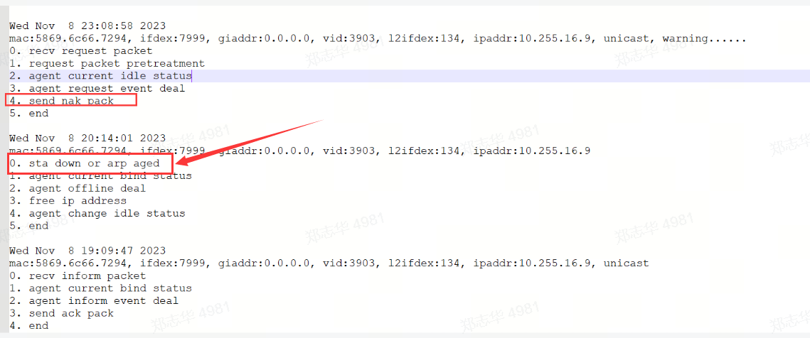 RG-18k下联ap获取的ip地址会变化导致ap掉线