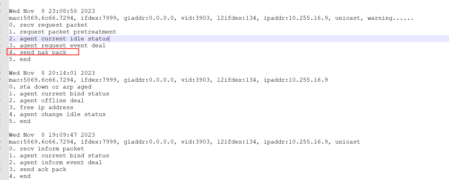 RG-18k下联ap获取的ip地址会变化导致ap掉线