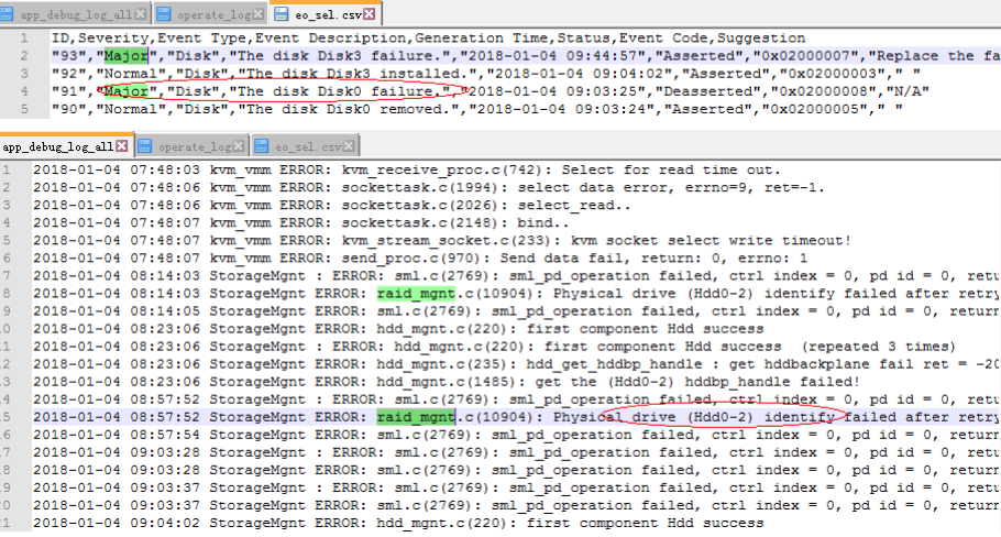 2288V5服务器报错“the disk DISK0 failure
