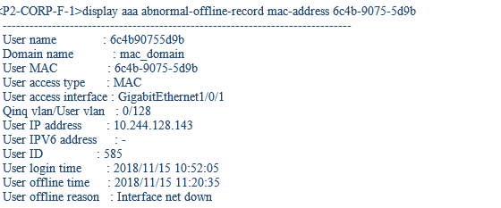 S5700接Agile Controller-Campus mac认证 终端异常掉线