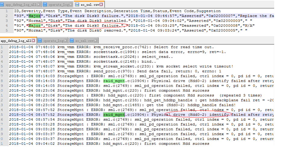 华为V5服务器报错“the disk DISK0 failure”