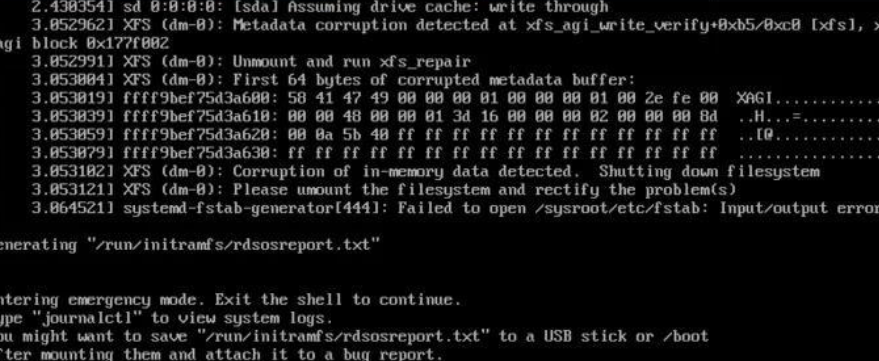服务器断电重启，操作进入紧急救援模式，进行系统修复（银河麒麟V10）