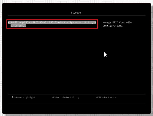 SR860打开RAID卡配置界面并查看硬盘状态