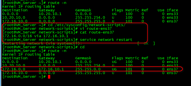 CentOS7系统双网卡环境下添加静态路由的几种方法