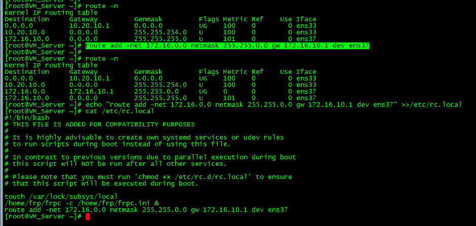 CentOS7系统双网卡环境下添加静态路由的几种方法