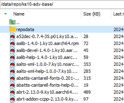 在银河麒麟V10 SP2服务器上搭建本地私有yum源