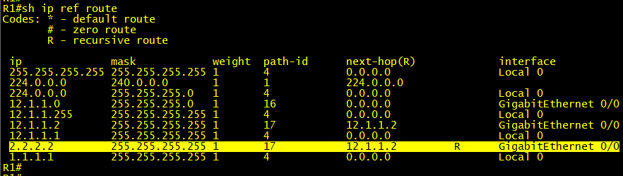 锐捷静态路由-目标路由不通