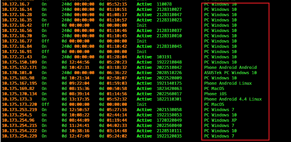 锐捷N18010 部分终端识别有误